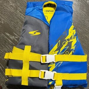 Brand New Kids Blue and Yellow Life Vest